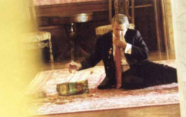 Alison Jackson, Bush chokes on pretzel, 2005