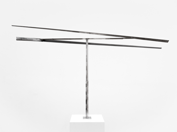 George Rickey Two Lines in a T: Six Feet, 1988 stainless steel 38 x 72 inches 96.5 x 182.9 cm