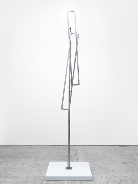 George Rickey Open Rectangles One Up One Down Excentric with Acute Angle II, 1978 stainless steel 151 x 22 inches...