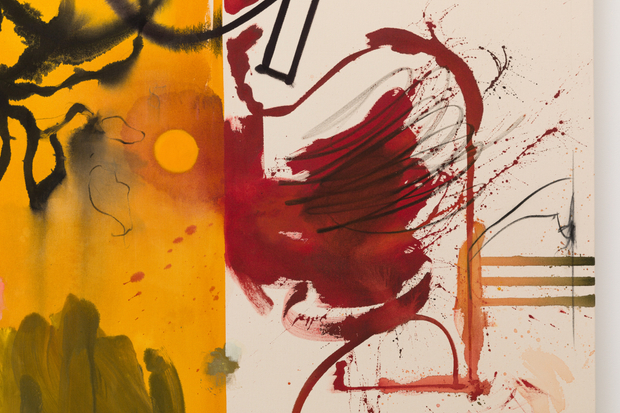 Jan-Ole Schiemann Insectoid, 2023 charcoal, ink, gesso and acrylic on canvas 90 1/2 x 110 1/4 inches 230 x 280...