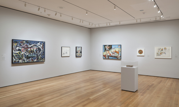 Born in Wyoming and raised in Arizona and California, Pollock arrived in New York in 1930 and studied with muralist...