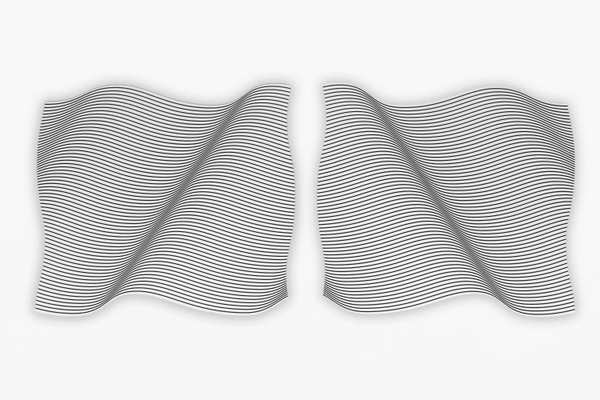 philippe decrauzat, Flag Wave Dyptich I (Black), 2019