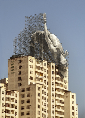 JR, GIANTS, Mohamed YOUNES IDRISS from Sudan, Flamengo, Close-up, © Comité international Olympique, Rio de Janeiro, Brazil, 2016