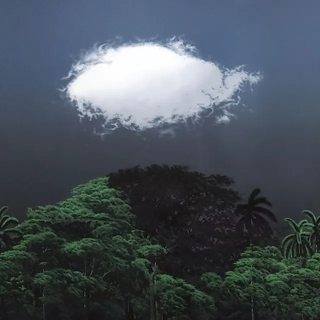 Detail from artist Maikel Martinez's "The Lost Landscape" oil on canvas painting