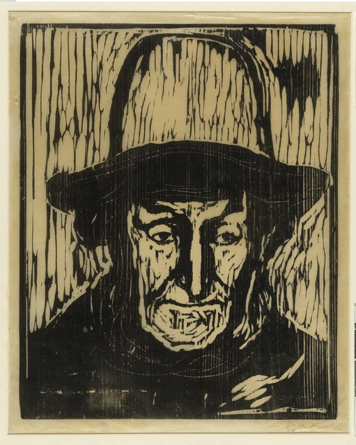 Edvard Munch (1863-1944), Old Fisherman, 1897, woodcut on Japan paper, 44 x 35 cm, The British Museum