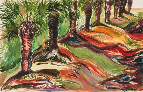 Agnès Lévy - Marcillé, été 2017, aquarelle japonaise sur papier, 65 x 42 cm.