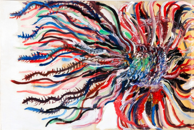 Agnès Lévy - Extrait du carnet à plis n°4, 2010. Huile sur papier, 24 x 36 cm.