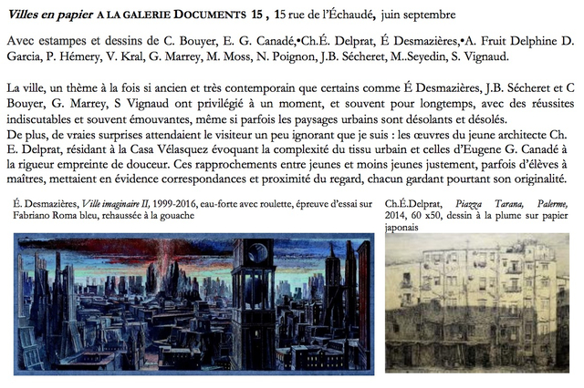 Villes en papier à LA GALERIE DOCUMENTS 15