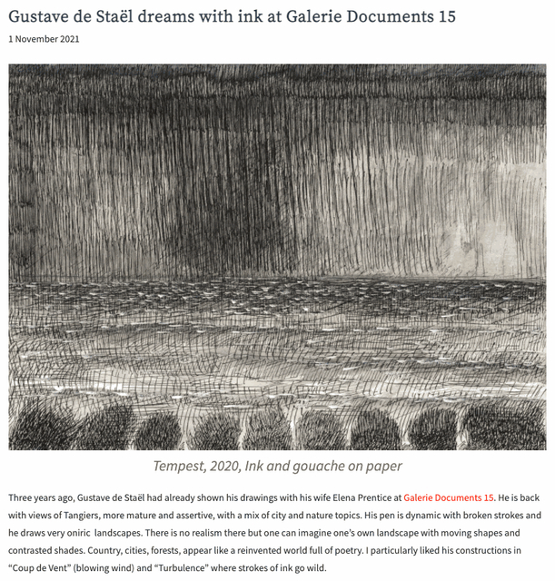 Gustave de Staël dreams with ink at Galerie Documents 15