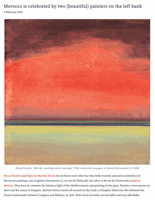 Morocco is celebrated by two (beautiful) painters on the left bank