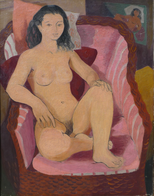 Frederick John Pym Gore RA, CBE, Reclining nude, with further nude (verso)