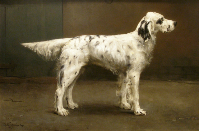Charles Van Den Eycken , Pair of dog portraits (I of II), 1885