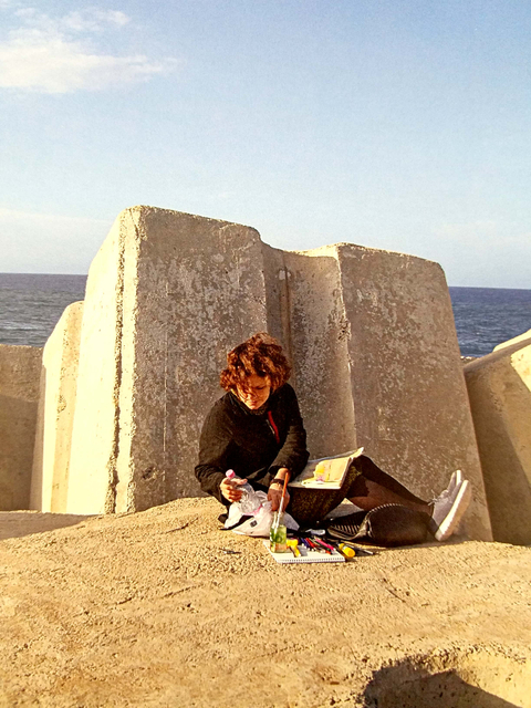 Alexandra ROUSSOPOULOS, Un-landscape XII, 2015, Acrylic on rice paper and canvas, 140 x 200cm