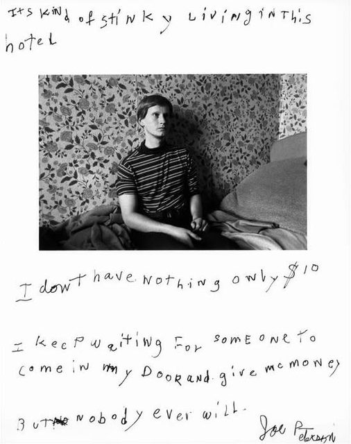 Jim Goldberg b. 1953 USA. San Francisco, 1984 Annotated, as part of negative, au recto Printed in 2013 Gelatin silver print 5 ½ x 8 ½ inch (13.97 x 21.59 cm) image 8 x 10 inch (20.32 x 25.40 cm) paper