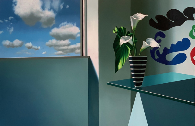 Calla Lilies in Black and White Vase, 2025&amp;nbsp;&amp;nbsp;&amp;nbsp;&amp;nbsp;
Oil on canvas
30 x 46 inches
COH114