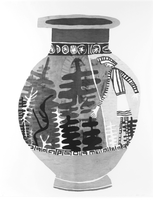 Jonas Wood, Untitled, 2010, Monoprint with handpainting