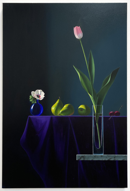 Still Life with Three Pears and a Single Tulip, 2026
Oil on canvas
43 x 30 inches
COH129