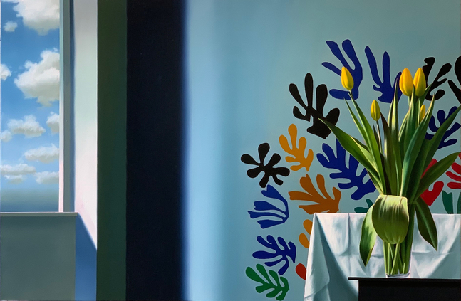 Yellow Tulips with Matisse Cut-Out, 2025&amp;nbsp;&amp;nbsp;&amp;nbsp;&amp;nbsp;
Oil on canvas
36 x 54 inches
COH113