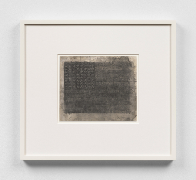Flag, 1955

Graphite and graphite wash on prepared paper

8 5/8 x10 1/8 inches

Museum of Modern Art, New York

Gift of Edgar Kaufmann, Jr. (by exchange)

and Committee on Drawings Funds