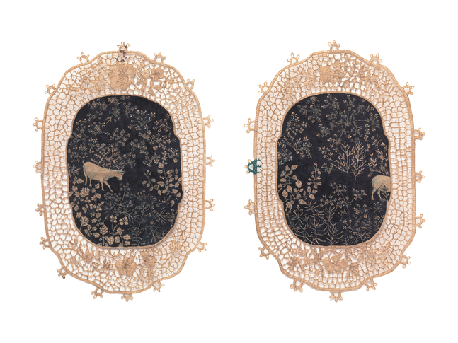 if i had a little zoo, 3, 2013

Ink, graphite and cut-outs on deli bag paper

5 x 3 1/2 inches each