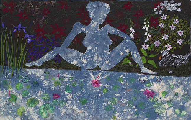 Night Pond,&amp;nbsp;2023
Acrylic on dyed canvas
77 x 122 inches