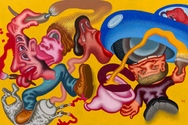 Peter Saul
&amp;ldquo;Driving into the Art World&amp;rdquo;, 2024

Acrylic on canvas

60 x 90 inches

152.5 x 228.5 cm

SAU 2024/003