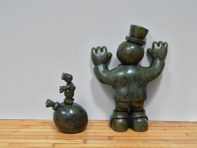 Tom Otterness

Embezzler and Cop, 1999

Bronze

Embezzler: 29 1/2 x 22 x 10 inches

Cop: 18 x 9 x 11 1/2 inches

Edition of 6
