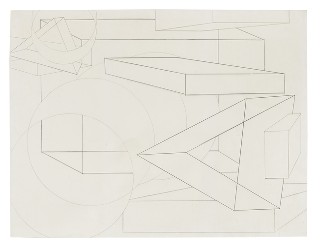 Al Held Pace VIII, 1972 graphite on paper 35 1/8 x 46 inches