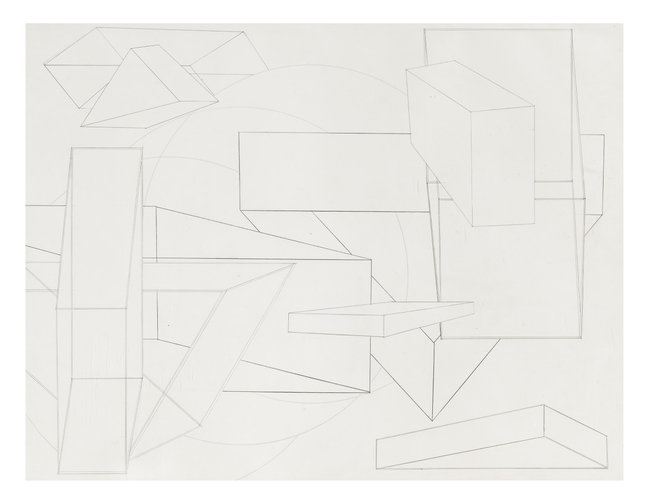 Al Held 74-36, 1974 graphite on paper 35 1/8 x 46 inches