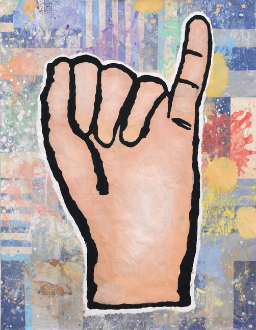 Donald Baechler SOME PROPHECY, 2013 gesso, Flashe and paper collage on paper paper: 52 x 40 inches frame: 57 1/2 x 45 1/2 inches