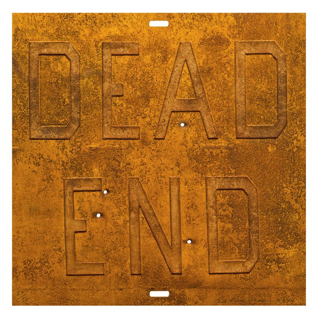 Ed Ruscha Rusty Signs - Dead End 2 , 2014 Mixografía®  print on handmade paper 24 x 24 inches 10, Edition 33 of 50