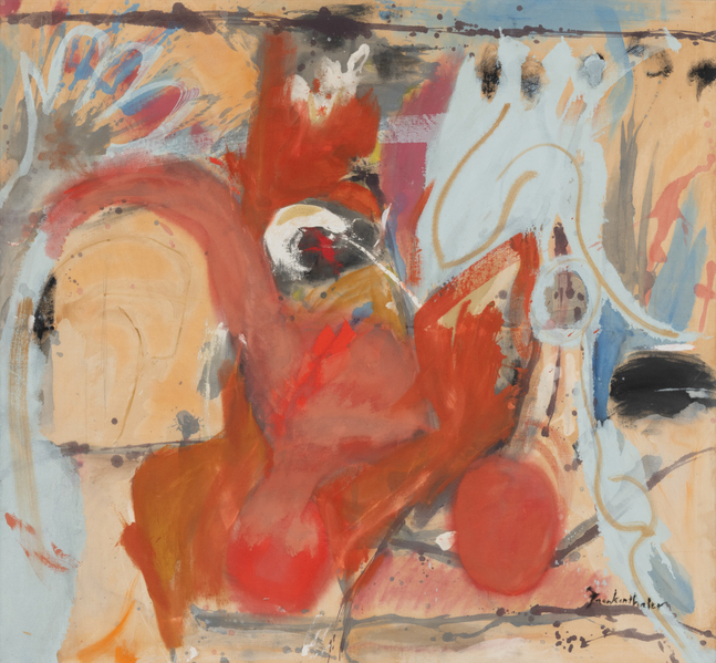 HELEN FRANKENTHALER (1928-2011)

Revolution

1957

Oil and pencil on unprimed canvas

49 3/4 x 54 inches
126.4 x 137.2cm