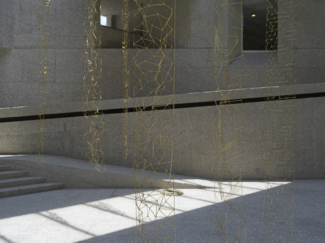 installation view leonor antunes: discrepancies with c.p, museo tamayo, mexico city, 2018. photo: nick ash