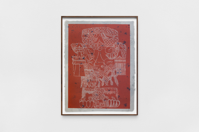 mariana castillo deball
she bends to catch a feather of herself as she falls 25, 2022
paperwork with linocut printing on custom handmade paper
77 x 56 cm (30 1/4 x 22 in)


&amp;nbsp;
