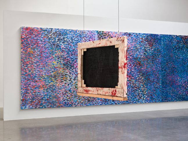 installation view oscar murillo: el pozo de agua, kurimanzutto mexico city, 2025. photo: reinis lismanis, courtesy the artist. copyright &amp;copy;️ oscar murillo⁠