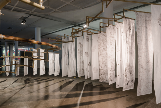 installation view of mariana castillo deball in the 32th s&amp;atilde;o paulo biennal: incerteza viva, brazil, 2016. photo: leo eloy, est&amp;uacute;dio garagem, funda&amp;ccedil;&amp;atilde;o bienal de s&amp;atilde;o paulo