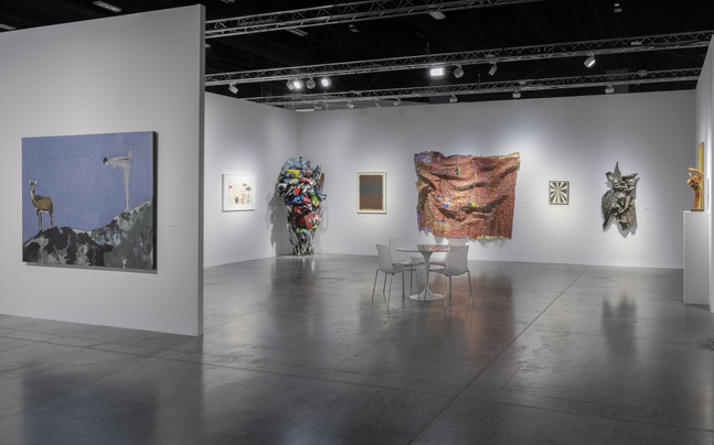Installation views of Art Basel Miami Beach 2021, Booth C8, at the Miami Beach Convention Center. Photography by Dawn Blackman.