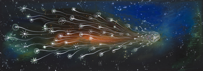 Adeona, 2026 Acrylic on linen 16 1/2 x 47 inches