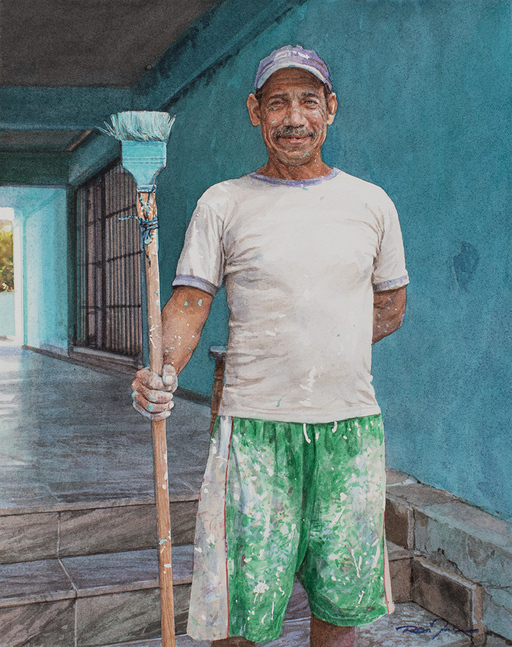 Rance Jones, Pintor, 2024, watercolor on paper, 12 1/4 x 9 3/4 inches