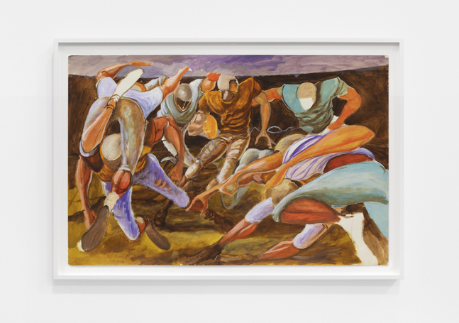 Study of Quarterback in Pocket, 1989
Acrylic on paper
26 x 40 inches (66 x 101.6 cm)