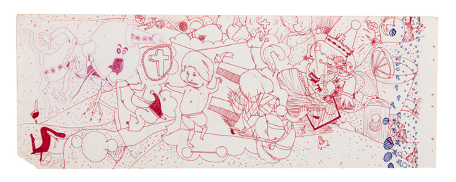 Untitled, c. 1966-1967

ink and colored pencil on paper

7 1/4 x 18 7/8 in. / 18.5 x 48 cm