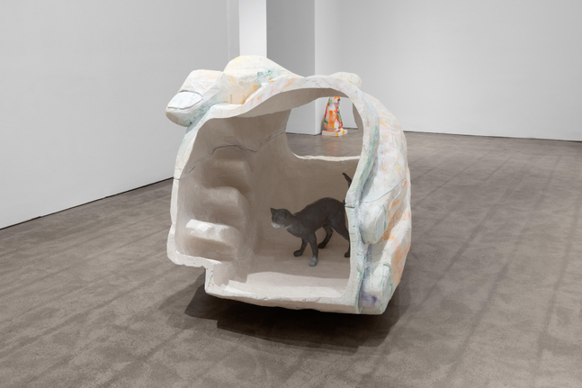 Justin Matherly Room to live, 2020 GFRG, epoxy clay, synthetic spray paint, UV varnish overall: 47 x 48 x 80 in. (119.4 x 121.9 x 203.2 cm) interior sculpture: 19 x 24 x 11 in. (48.3 x 61 x 27.9 cm)