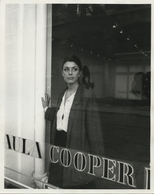 Paula Cooper at her gallery on Wooster Street, New York, April, 1983. Courtesy Paula Cooper Gallery, New York. Photo: Richard Leslie Schulman.