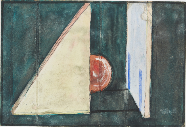 In Search of Utopia
1989-90
India ink and gouache on reverse of cigarette pack
7.6 x 12.7 cm / 3 x 5 in