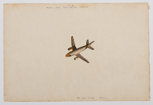 Study for the vampire planes, 1994
Collage on paper
18.5 x 27 cm / 7.2 x 10.6 in