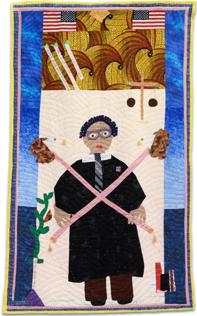 Yvonne Wells
Thurgood Marshall, 2024
Assorted fabrics
108 x 66 in