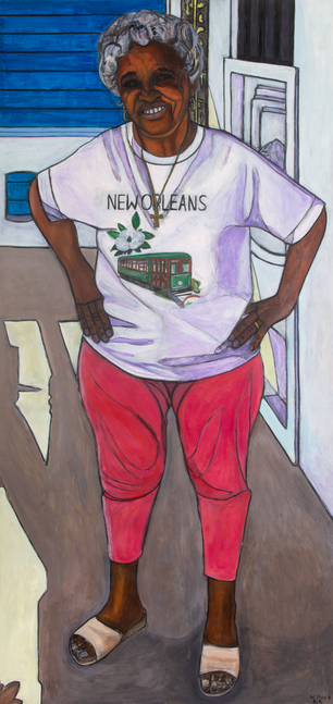 Willie Birch
Way Down Yonder in New Orleans, 1999
Acrylic and charcoal on paper
76 x 36.25 in