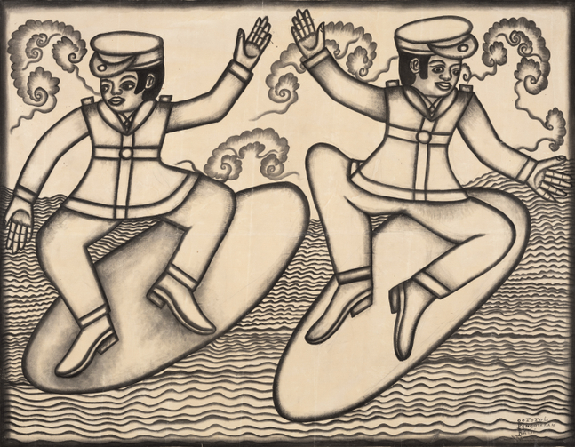 Oototol
Untitled (Surfing), 2004
Chinese ink on canvas
57.5 x 75.25 in