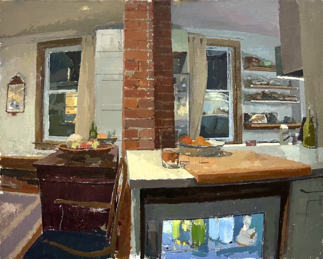 Drink Fridge Interior  16" x 20"  Oil On Linen Mounted On Panel