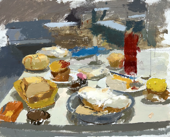 Still Life with Fanta Bottle  12.5" x 14.5"  Oil On Linen Mounted On Panel